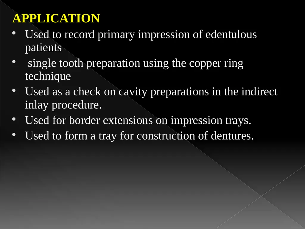 Impression Compound SIBAR INSTITUTE OF DENTAL - slide 12 of 17