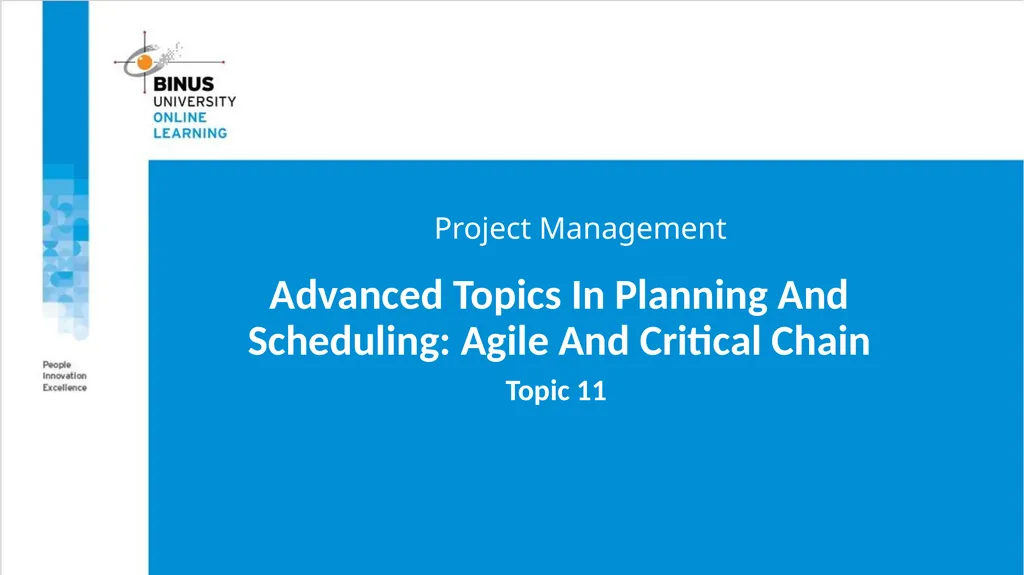 Project Management Advanced Topics In Planning And - slide 1 of 33