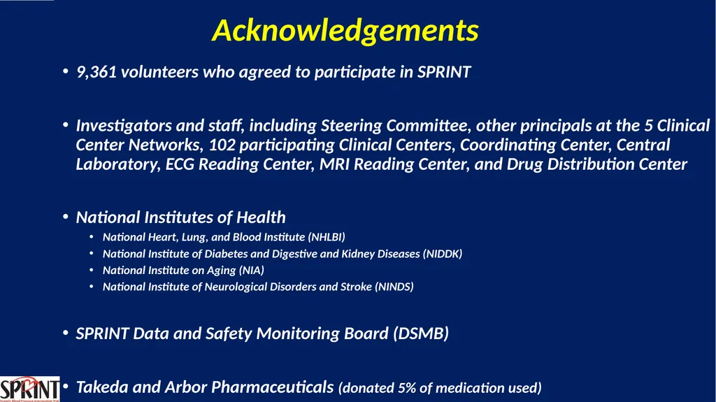 Systolic Blood Pressure Intervention Trial - slide 29 of 31