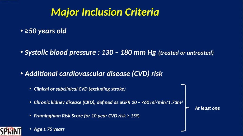 Systolic Blood Pressure Intervention Trial - slide 4 of 31