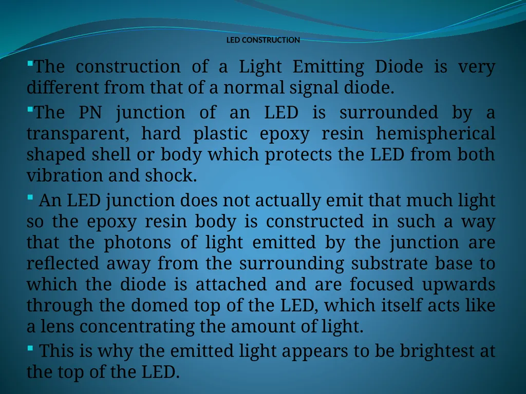 LIGHT EMMITING DIODE(LED) INTRODUCTION The “Light - slide 4 of 26