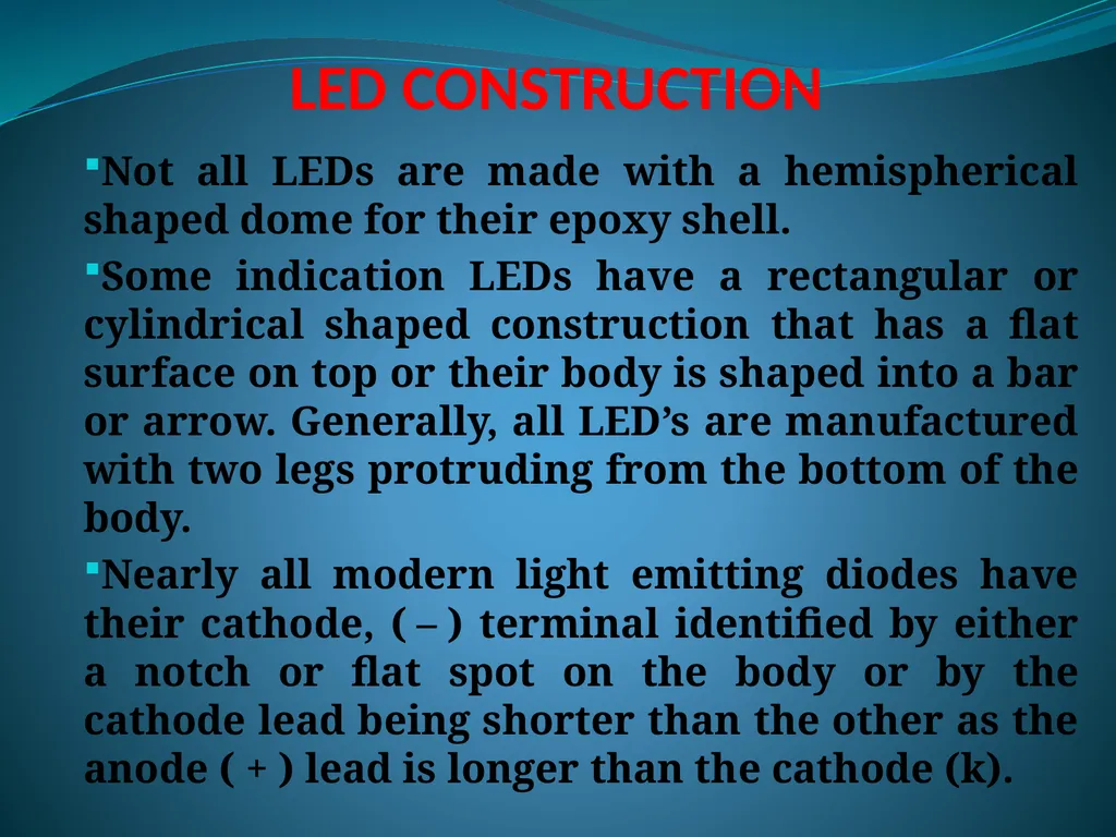 LIGHT EMMITING DIODE(LED) INTRODUCTION The “Light - slide 6 of 26