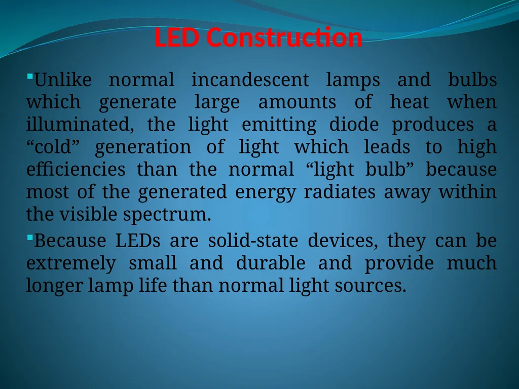LIGHT EMMITING DIODE(LED) INTRODUCTION The “Light - slide 7 of 26