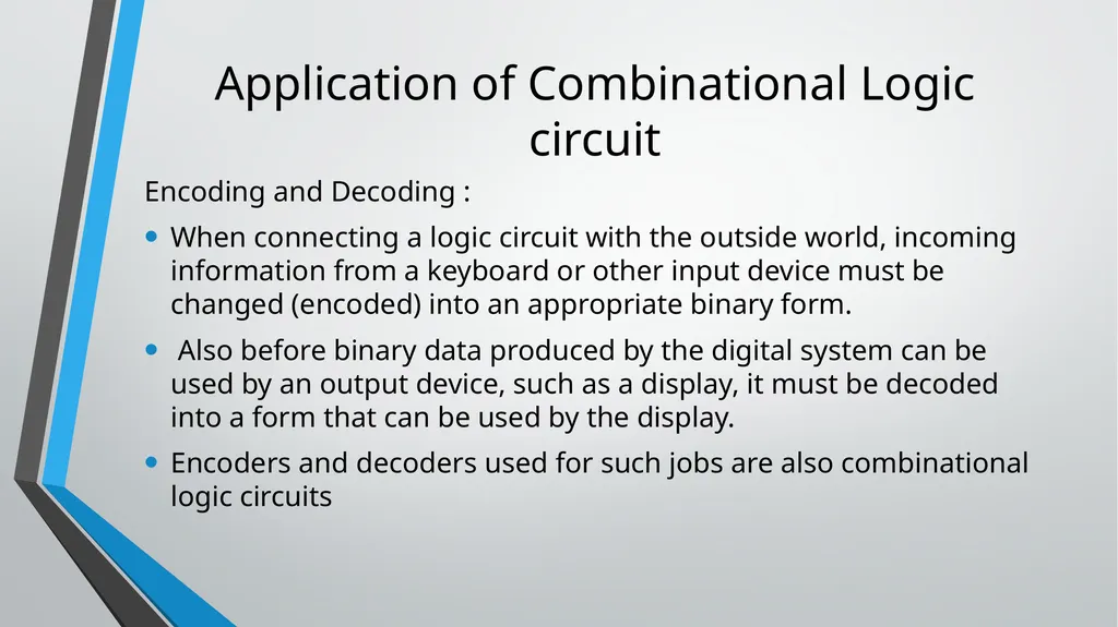 ENCODER and DECODER Application of Combinational - slide 2 of 18