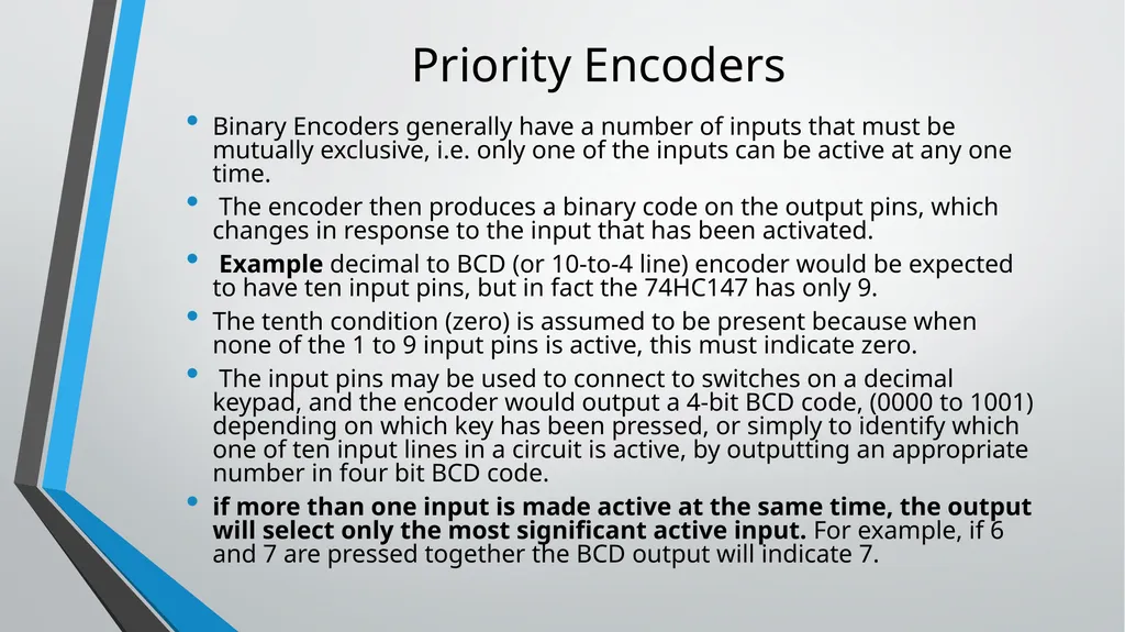 ENCODER and DECODER Application of Combinational - slide 5 of 18