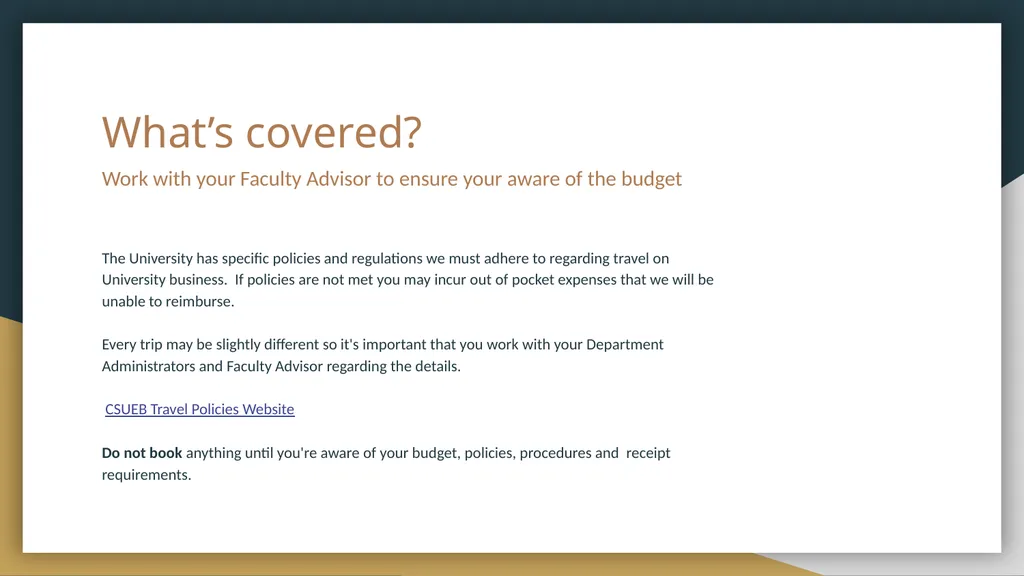 Student Travel Before you travel you must be - slide 7 of 8