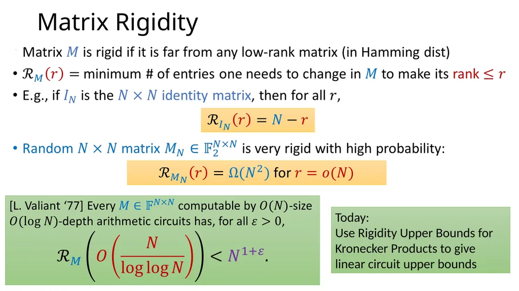 Kronecker Products, Low-Depth Circuits, and Matrix - slide 8 of 18
