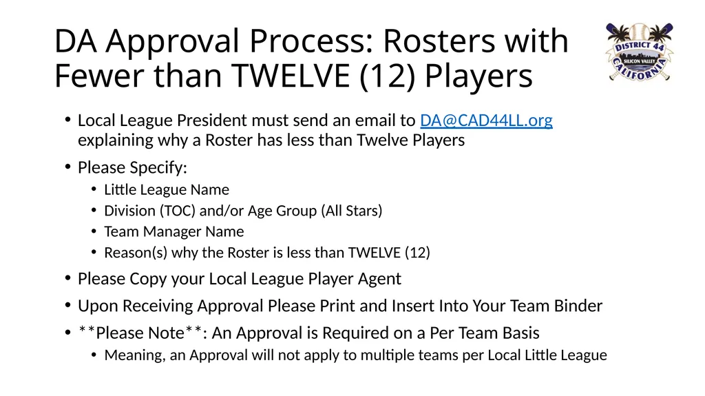 Little League CA District 44 TOC & All-Star - slide 5 of 26