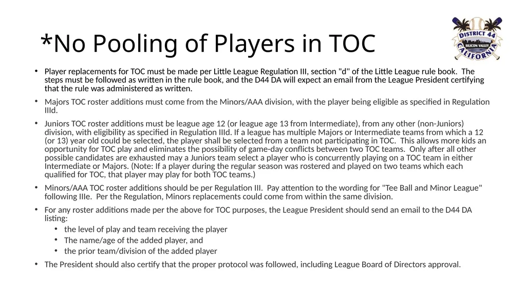 Little League CA District 44 TOC & All-Star - slide 8 of 26