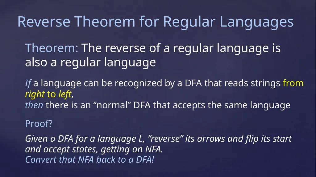 Regular Languages’ Closure Properties, Take 2 CS - slide 2 of 11