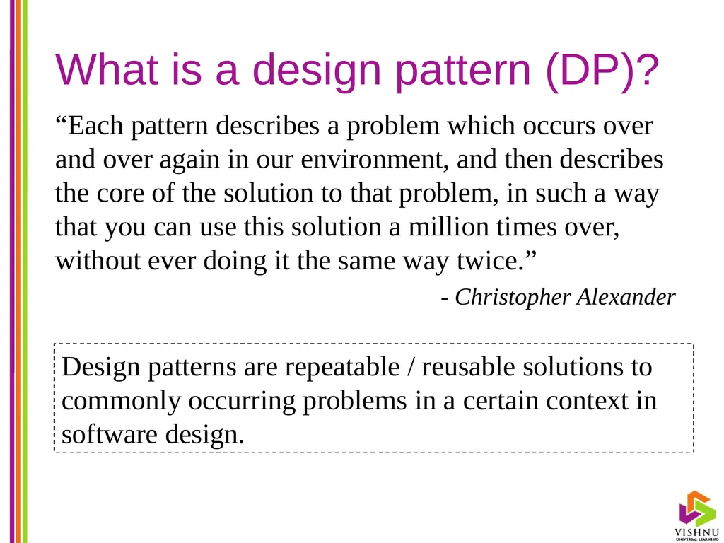 Design Patterns (DP) By P. S. Suryateja Asst. - slide 7 of 115