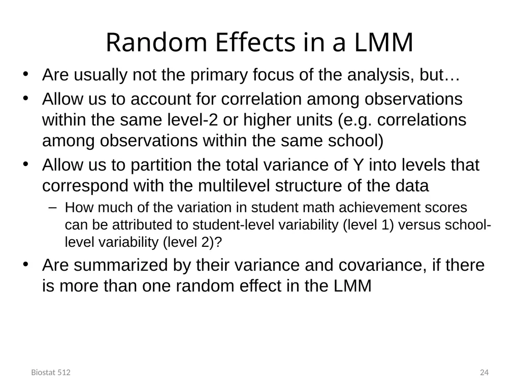 Analysis of Clustered and Longitudinal Data Module - slide 24 of 26
