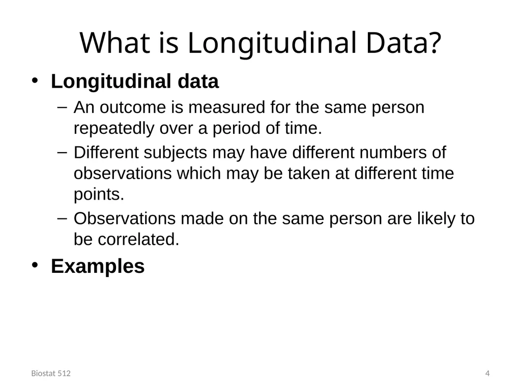 Analysis of Clustered and Longitudinal Data Module - slide 4 of 26