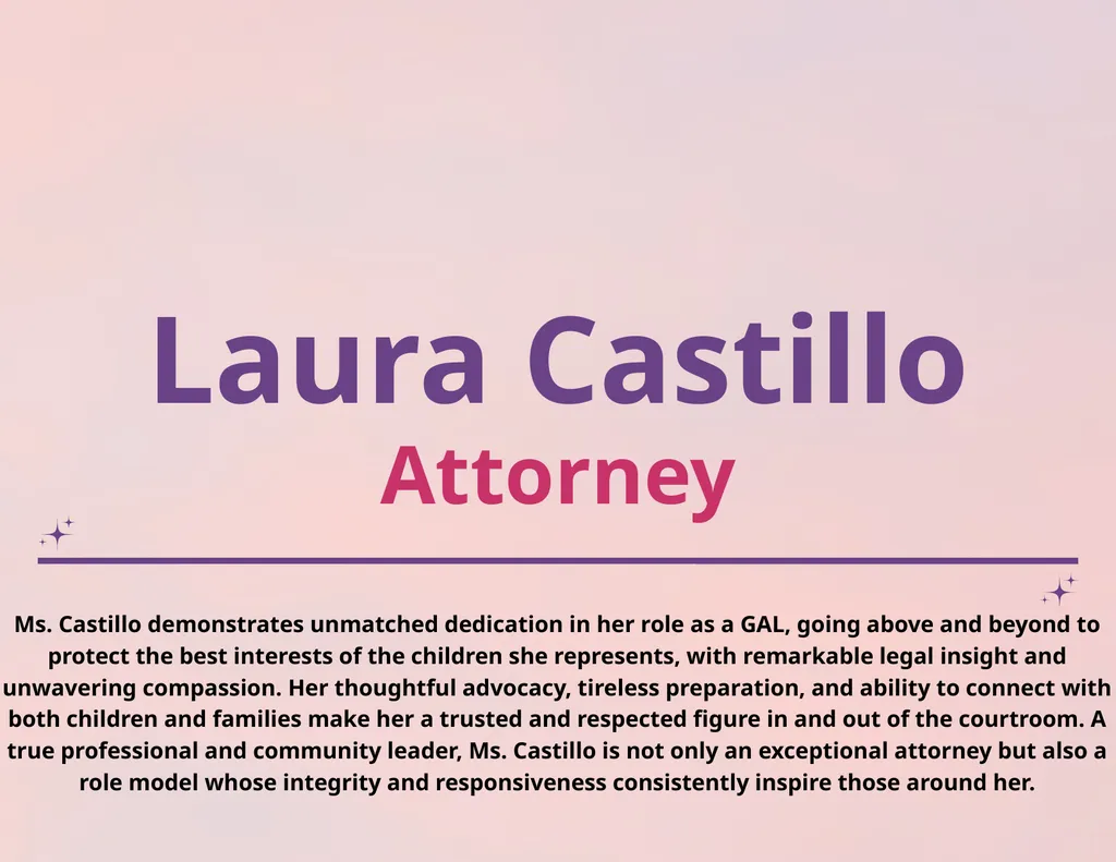 Attorney Laura Castillo Ms. Castillo demonstrates - slide 2 of 24