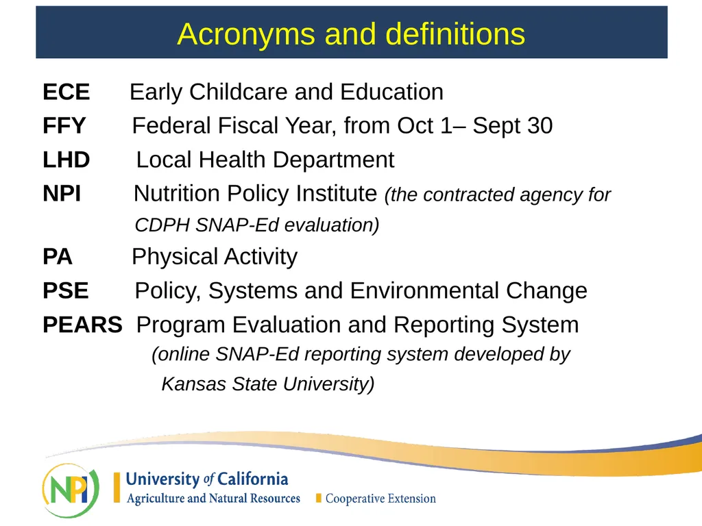 California Department of Public Health SNAP-Ed - slide 2 of 25