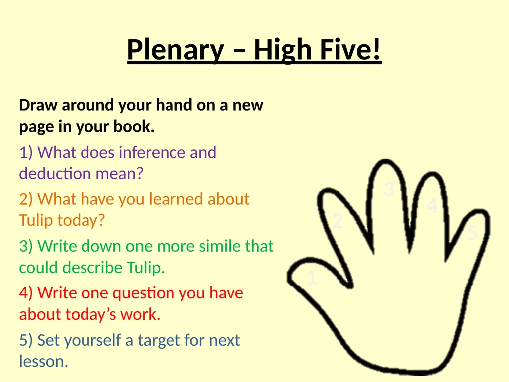 The Tulip Touch Chapters 7 - 9 Lesson Objectives: - slide 10 of 10