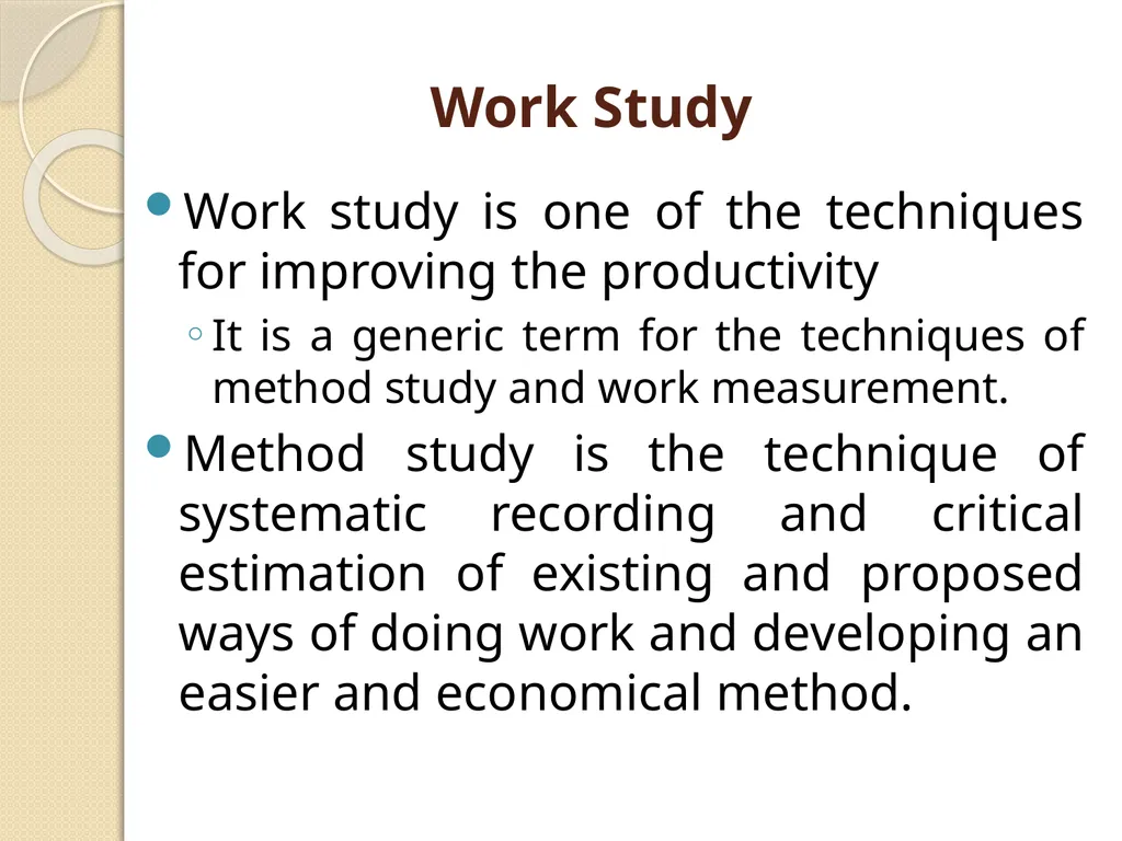 WORK STUDY AND METHOD STUDY DAIRY PLANT MANAGEMENT - slide 2 of 11