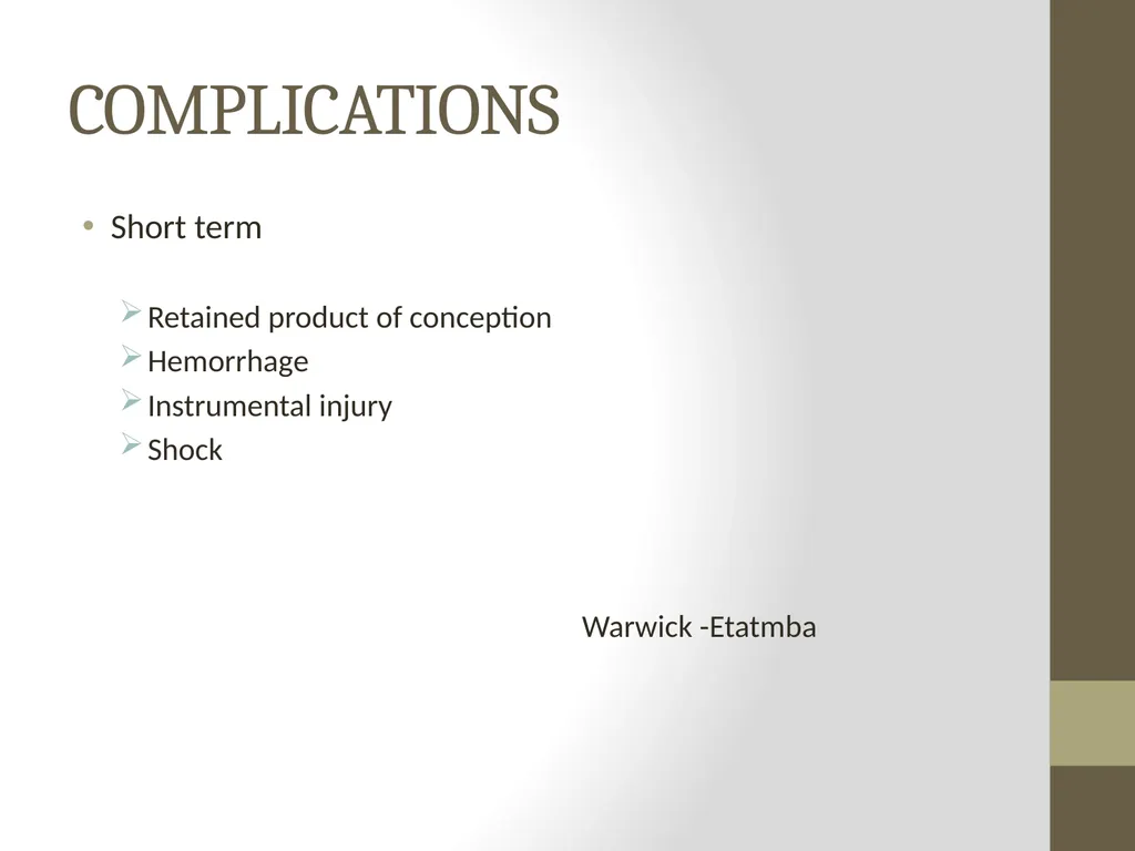 IDENTIFICATION AND MANAGEMENT ABORTION Prepared - slide 10 of 14