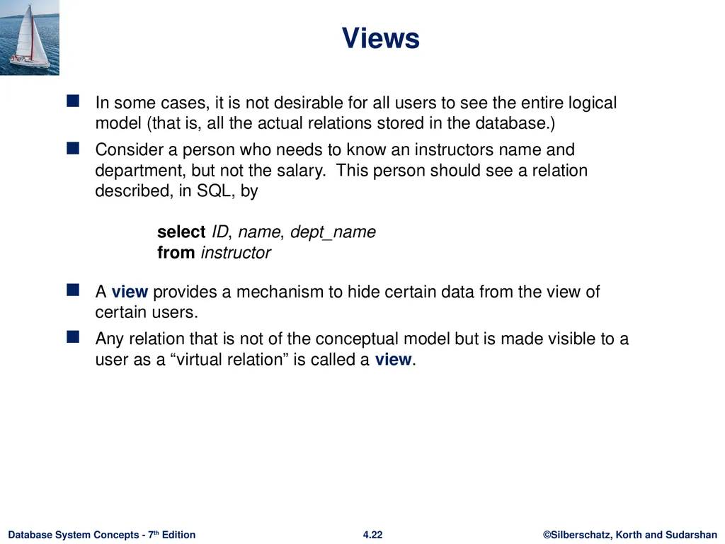 Chapter 4 : Intermediate SQL Outline Join - slide 19 of 58