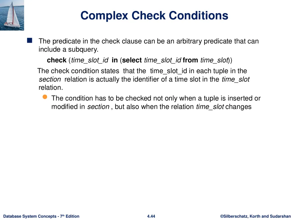 Chapter 4 : Intermediate SQL Outline Join - slide 41 of 58