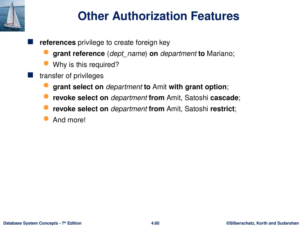 Chapter 4 : Intermediate SQL Outline Join - slide 57 of 58