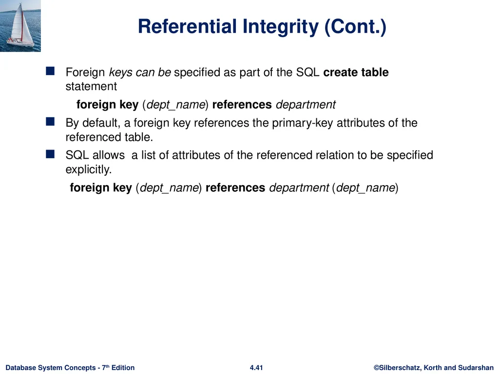 Chapter 4 : Intermediate SQL Outline Join - slide 38 of 58