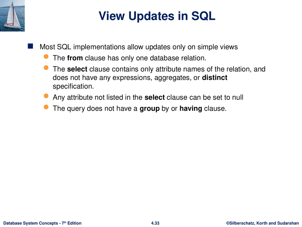 Chapter 4 : Intermediate SQL Outline Join - slide 30 of 58
