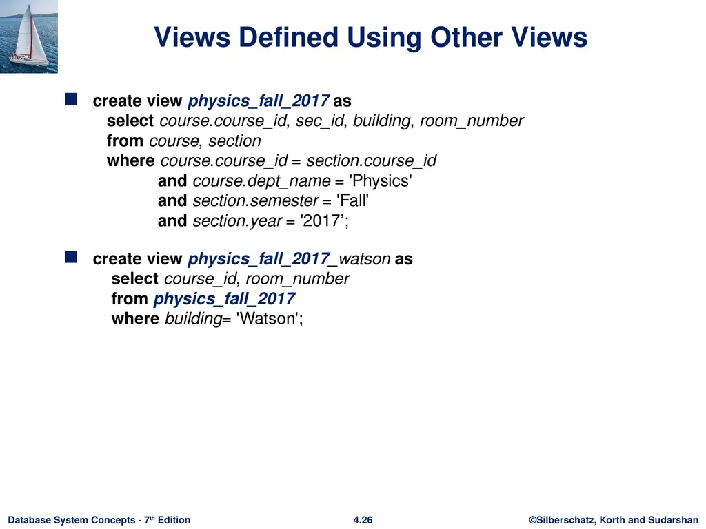 Chapter 4 : Intermediate SQL Outline Join - slide 23 of 58