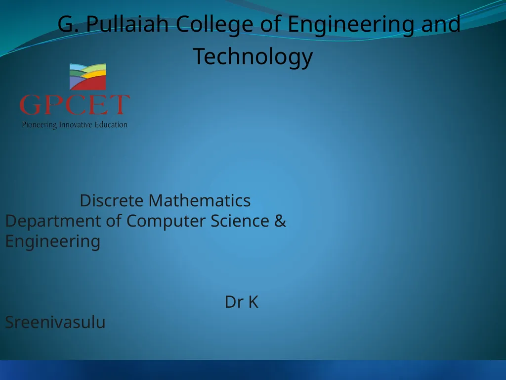 Discrete Mathematics Department of Computer - slide 1 of 78