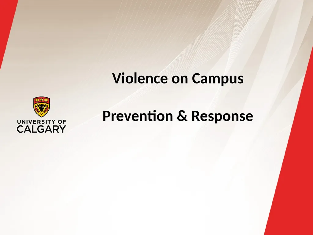 Violence on Campus Prevention & Response Active - slide 1 of 16