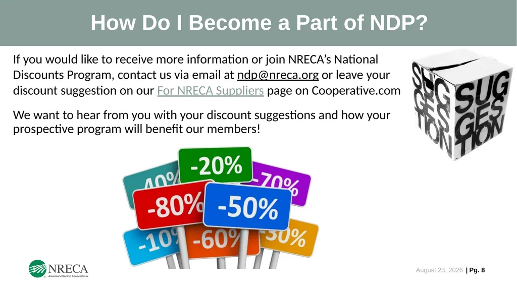 NRECA’s National Discounts Program (NDP) An - slide 8 of 8