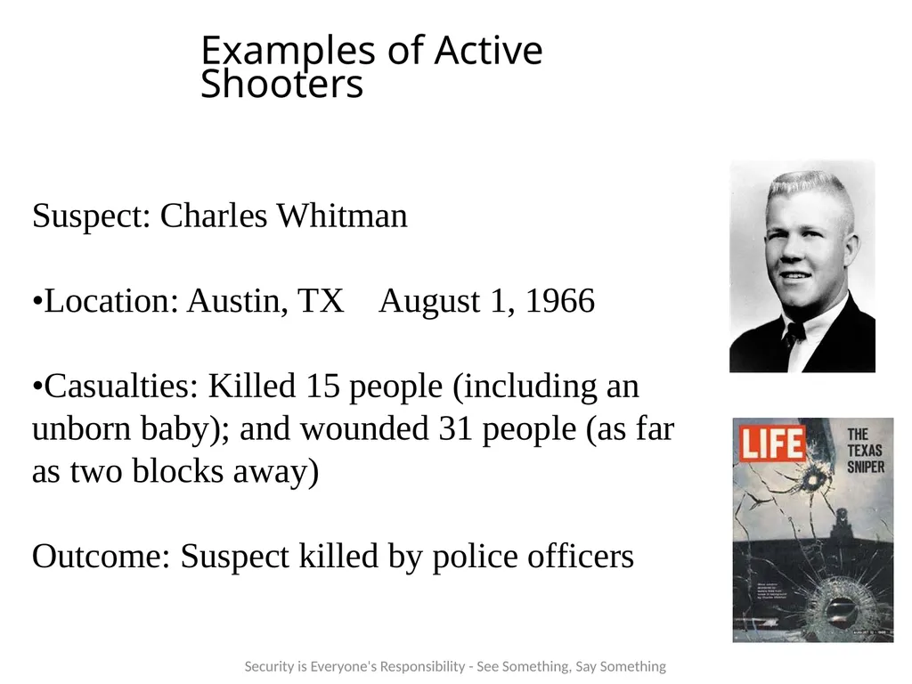 Active Shooter Sgt. Smith Security Division What - slide 3 of 16
