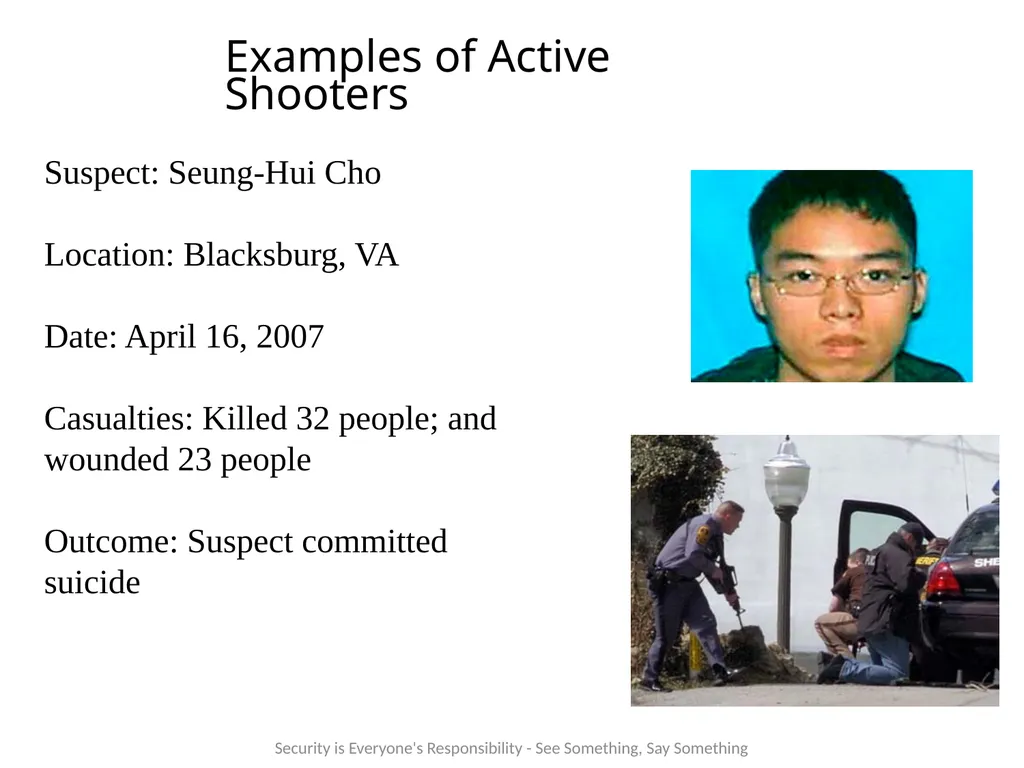 Active Shooter Sgt. Smith Security Division What - slide 5 of 16
