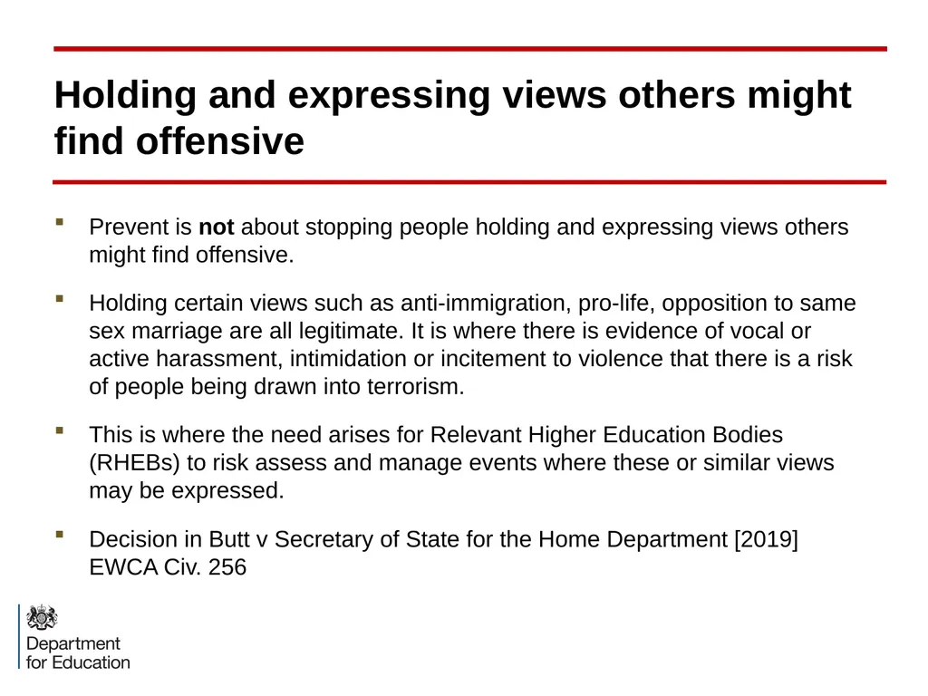 The Prevent Duty in Higher Education: an - slide 10 of 37