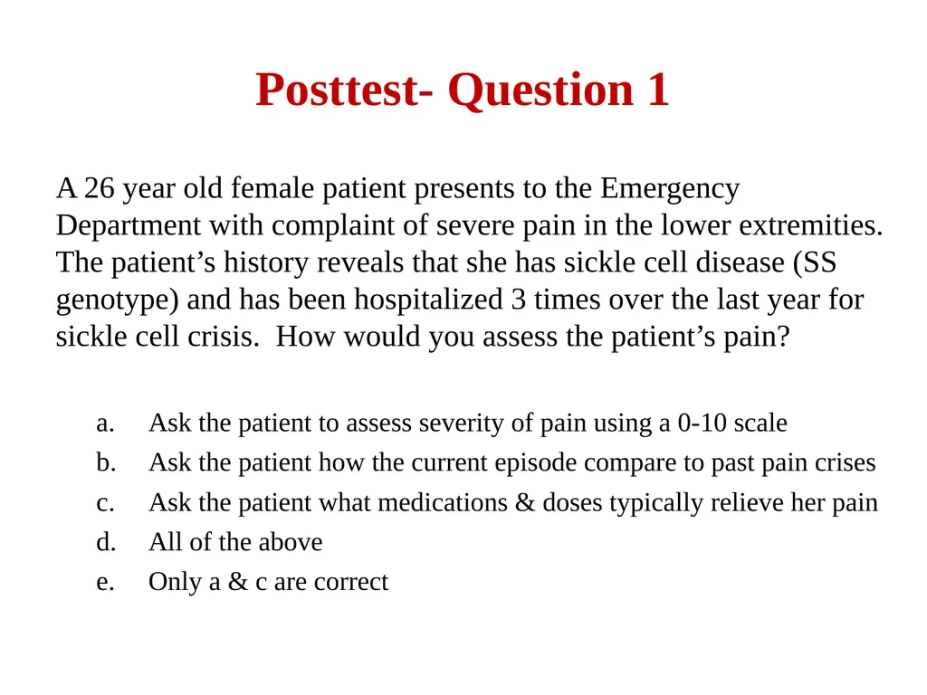 Sickle Cell Disease: Core Concepts for the - slide 19 of 22