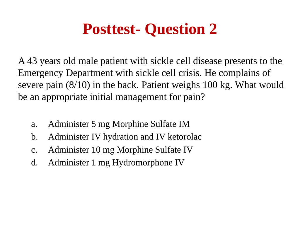Sickle Cell Disease: Core Concepts for the - slide 20 of 22