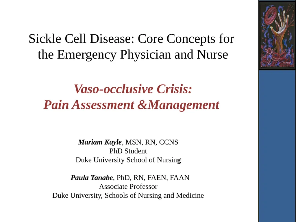 Sickle Cell Disease: Core Concepts for the - slide 1 of 22