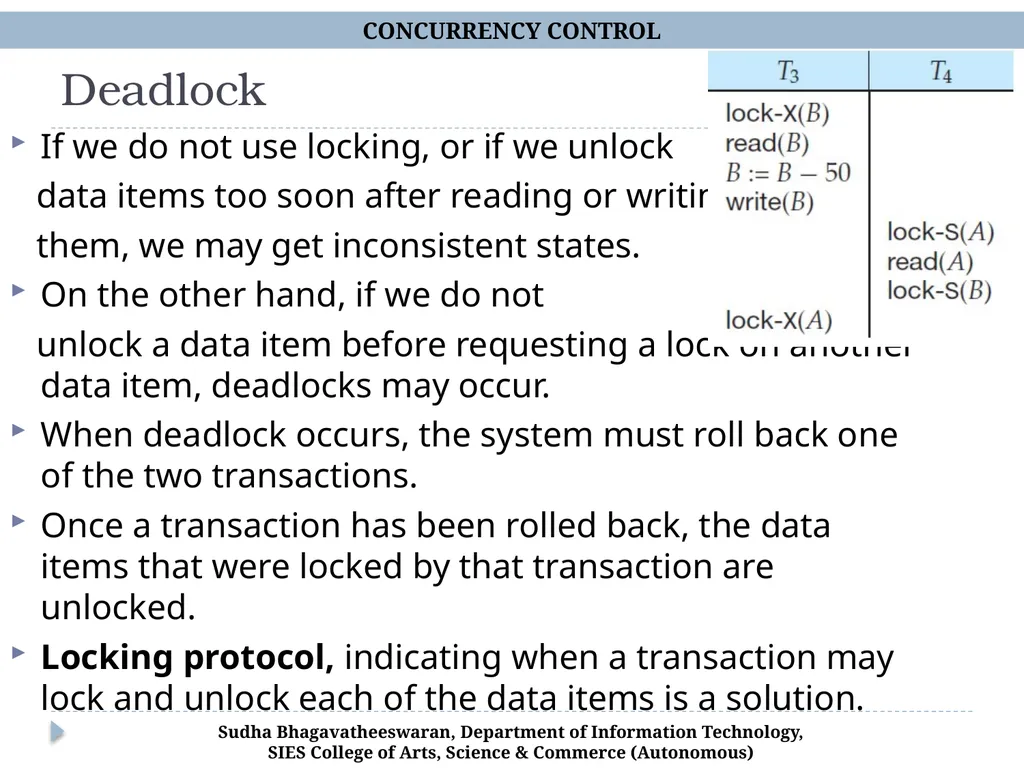 Concurrency Control Chp 15, Database Systems, - slide 8 of 20