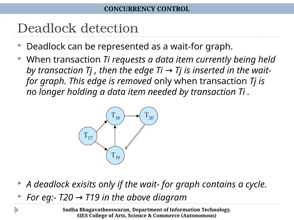 Concurrency Control Chp 15, Database Systems, - slide 18 of 20