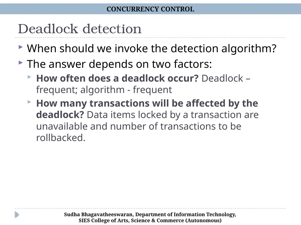 Concurrency Control Chp 15, Database Systems, - slide 19 of 20