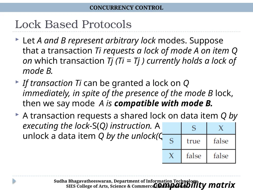 Concurrency Control Chp 15, Database Systems, - slide 3 of 20