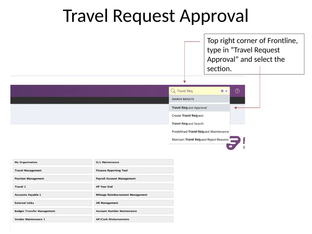 TRAVEL REQUEST IN FRONTLINE My Service Center - slide 21 of 22