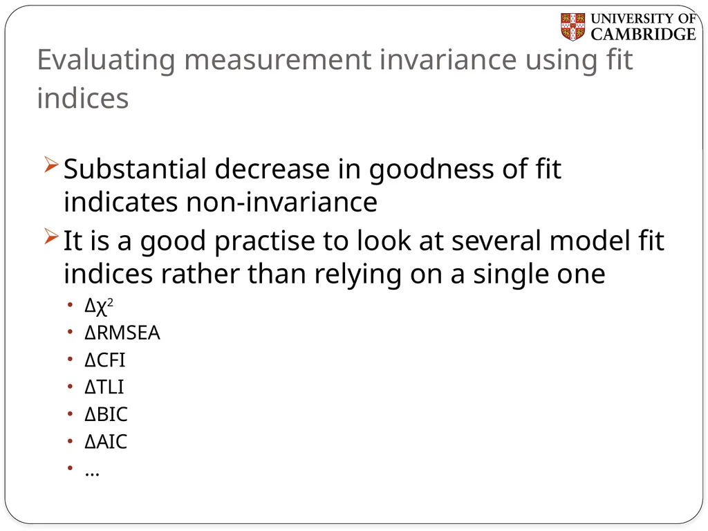 Multiple group measurement invariance analysis in - slide 9 of 37