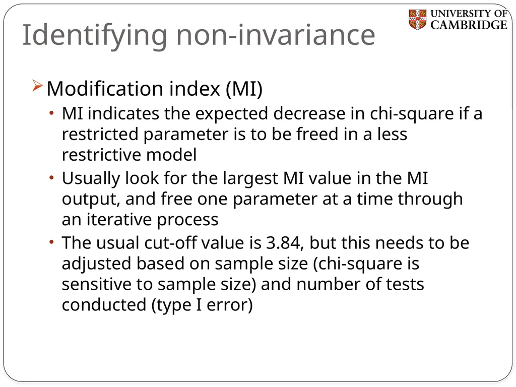 Multiple group measurement invariance analysis in - slide 10 of 37