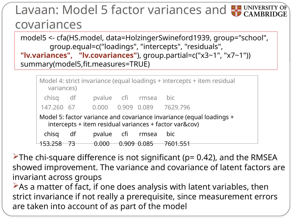 Multiple group measurement invariance analysis in - slide 33 of 37