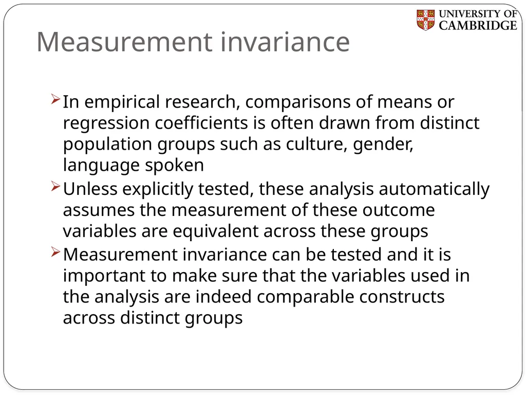 Multiple group measurement invariance analysis in - slide 2 of 37