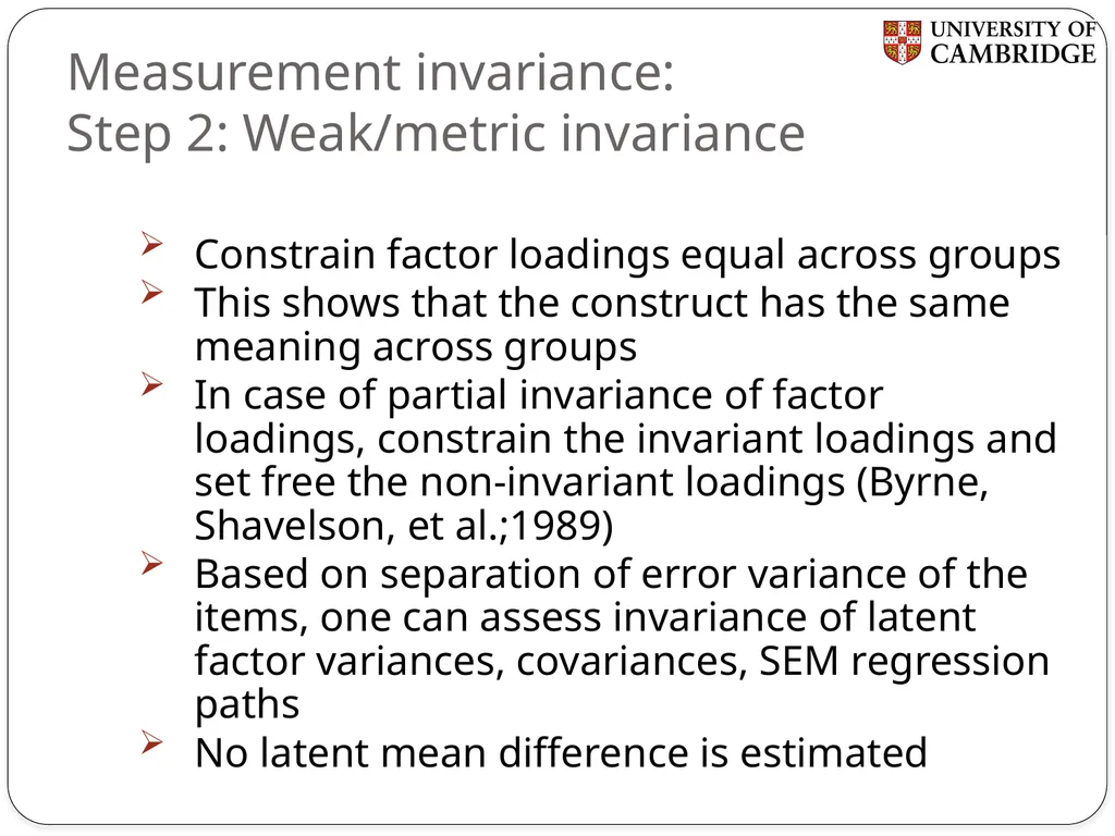 Multiple group measurement invariance analysis in - slide 16 of 37