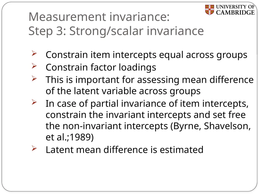 Multiple group measurement invariance analysis in - slide 21 of 37