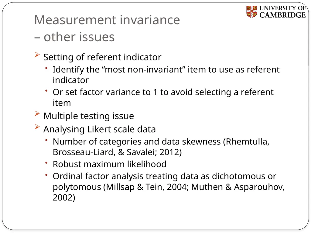 Multiple group measurement invariance analysis in - slide 35 of 37