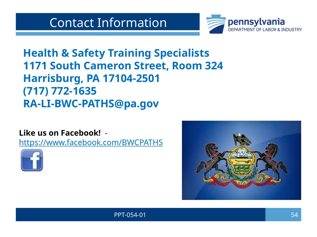 PPT- 054-01 1 Bureau of Workers’ Comp PA Training - slide 55 of 56